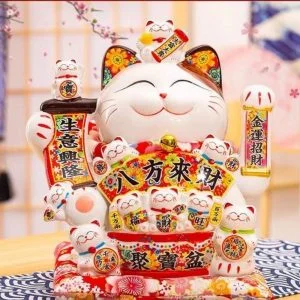 Mèo Thần Tài Vẫy Tay Maneki Neko Tiệm Nail
