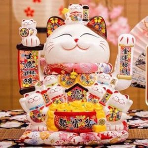Mèo Thần Tài Vẫy Tay Ngoắc Khách Tặng Khai Trương Phát Lộc 35cm