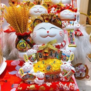 Mèo Thần Tài Vẫy Tay Khai Trương Hồng Phát 35cm