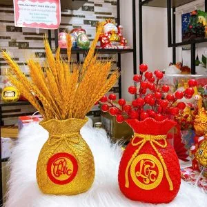 Túi Tiền Thần Tài Phong Thủy Bình Cắm Hoa