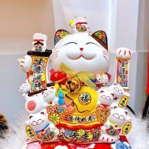 Mèo Thần Tài Vẫy Tay Chiêu Tài Tiến Bảo Quán Ăn 35cm