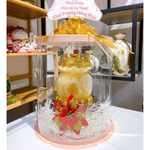 Túi Tiền Kim Bảo Phong Thủy Màu Trắng 32cm – Gói Quà Mica Sang Trọng – Quà Tặng Tân Gia, Khai Trương Đẳng Cấp (Ship Hỏa Tốc 2H HCM)