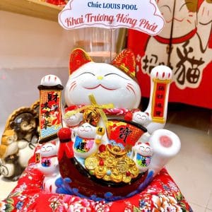 Mèo Thần Tài Vẫy Tay Thuận Buồm Xuôi Gió Tặng Khai Trương