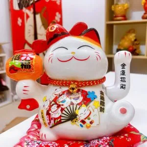 Mèo Thần Tài Để Bàn Ngoắc Khách Tiến Vua Size 16cm TPHCM
