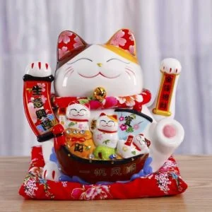 Mèo Thần Tài Vẫy Tay Kinh Doanh Hưng Thịnh 28cm