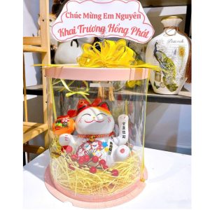 Mèo Thần Tài Vẫy Tay Tiến Vua 16cm Cầm Búa- Quà Xinh Xắn, Chiêu Tài Mở Kho Báu
