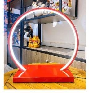 Vòng Đèn LED Hào Quang Khung Nhôm Đỏ 40cm (Đổi 3 Màu) – Phụ Kiện Trang Trí Mèo Thần Tài Sang Trọng, Đẳng Cấp (Giao Hỏa Tốc TP.HCM)