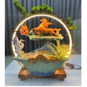 Thác Nước Phong Thủy Mã Đáo Thành Công 38cm – Quà Tặng Khai Trương, Tân Gia Ý Nghĩa & Sang Trọng