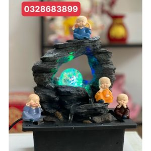 Thác Nước Để Bàn Phong Thủy Tài Lộc + 4 Chú Tiểu Tứ Không