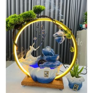 Thác Nước Phong Thủy Hươu Tài Lộc Dáng Uy Nghi Kèm Khói – Quà Tặng Khai Trương, Tân Gia Đẳng Cấp (Giao Hỏa Tốc 2H HCM)