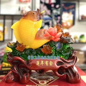 Tượng Cá Chép Hóa Rồng Ngậm Tiền Vàng Tặng Tân Gia, Quà Tặng Sếp