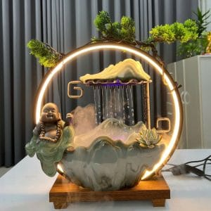 Thác Nước Phong Thủy Tượng Di Lặc 38cm – Quà Tặng Tân Gia, Khai Trương Tấn Tài Tấn Lộc & An Lạc