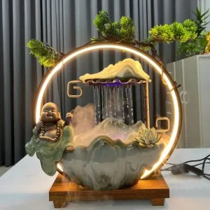 Thác Nước Phong Thủy Tượng Di Lặc 38cm – Quà Tặng Tân Gia, Khai Trương Tấn Tài Tấn Lộc & An Lạc