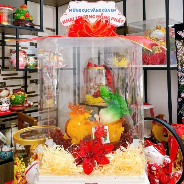 Hộp quà tỳ hưu bắp cải vàng
