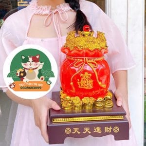 Túi Vàng Kim Bảo Phong Thủy Size 32cm Màu Đỏ