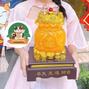 TÚI VÀNG KIM BẢO PHONG THỦY SZE 32CM MÀU VÀNG