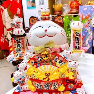 Mèo Thần Tài Vẫy Tay Ngoắc Khách Hưng Thịnh 35cm