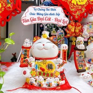 Mèo Thần Tài Như Ý 22cm - Quà tặng tài lộc