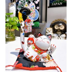 Mèo Thần Tài Đuôi Dài "Kim Vận Chiêu Tài" 22cm Gốm Sứ Cao Cấp – Quà Tặng Khai Trương, Tân Gia Độc Đáo & Sang Trọng