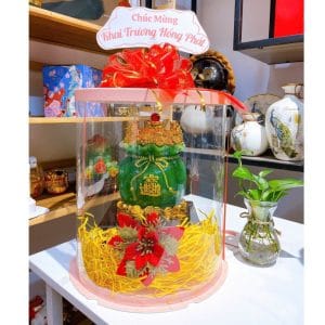 Túi Tiền Kim Bảo Màu Xanh 32cm – Gói Hộp Quà Mica Sang Xịn – Quà Tặng Khai Trương, Tân Gia Đẳng Cấp (Ship Hỏa Tốc 2H HCM)