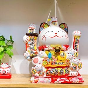 Mèo Thần Tài “Hưng Thịnh” 40CM – Hút Tài Chiêu Lộc