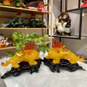 Cặp Tỳ Hưu Phong Thủy Màu Vàng – Biểu Tượng Phú Quý