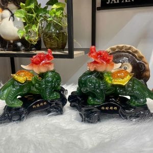 Cặp Tỳ Hưu Đá Phong Thủy Xanh – Chiêu Tài Giữ Lộc