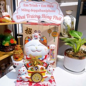 Mèo Thần Tài Chiêu Tài Vượng Lộc 25cm