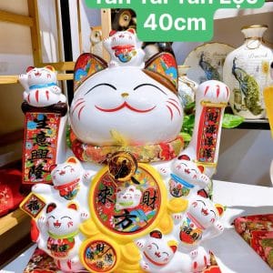 Mèo Thần Tài Vẫy Tay Size Đại 40cm – Tấn Tài Tấn Lộc