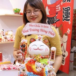 Mèo Thần Tài Như Ý Cát Tường 40cm – Chiêu Tài Hút Lộc