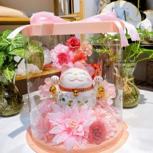 Hộp Quà Mèo Thần Tài Ống Heo Hồng 12cm – Decor Trang Trí Mini