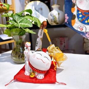 Mèo Thần Tài Kim Bảo An Khang 16cm – Biểu Tượng Chiêu Tài