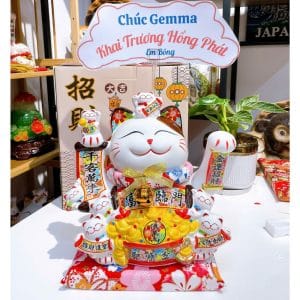 Mèo Thần Tài Vẫy Tay "Thần Tài Gõ Cửa" 29cm – Quà Tặng Tân Gia, Khai Trương Ý Nghĩa & Đột Phá Tài Lộc (Giao Hỏa Tốc TP.HCM)